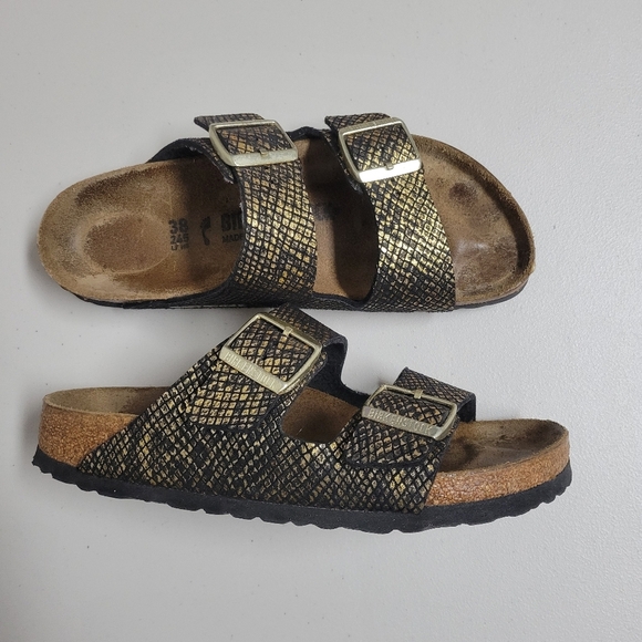 Birkenstock Arizona Shiny Pithon Sandals. - Picture 4 of 10
